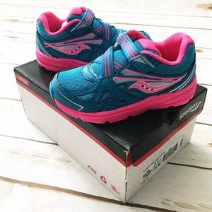 SAUCONY Baby Ride 9 Sneakers Blue Pink 7.5 Wide
